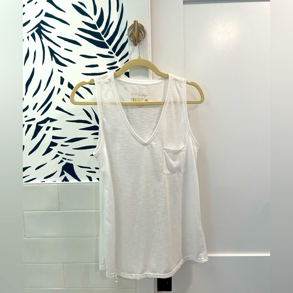 Lilly Pulitzer Luxletic Isla Tank Top Size Medium Resort White